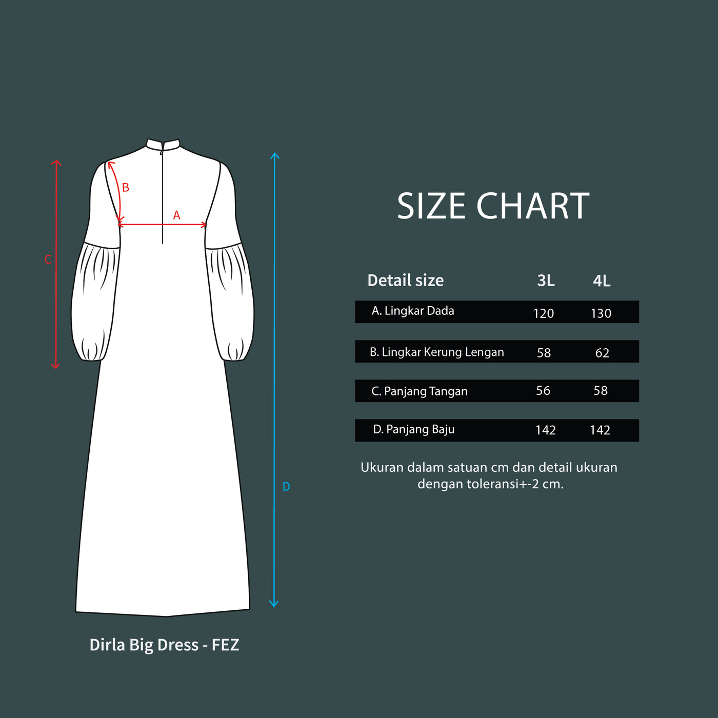 BIA by Zaskia Mecca - Dirla Dress Big Size - Islamic Journey In Africa - Fez Edition