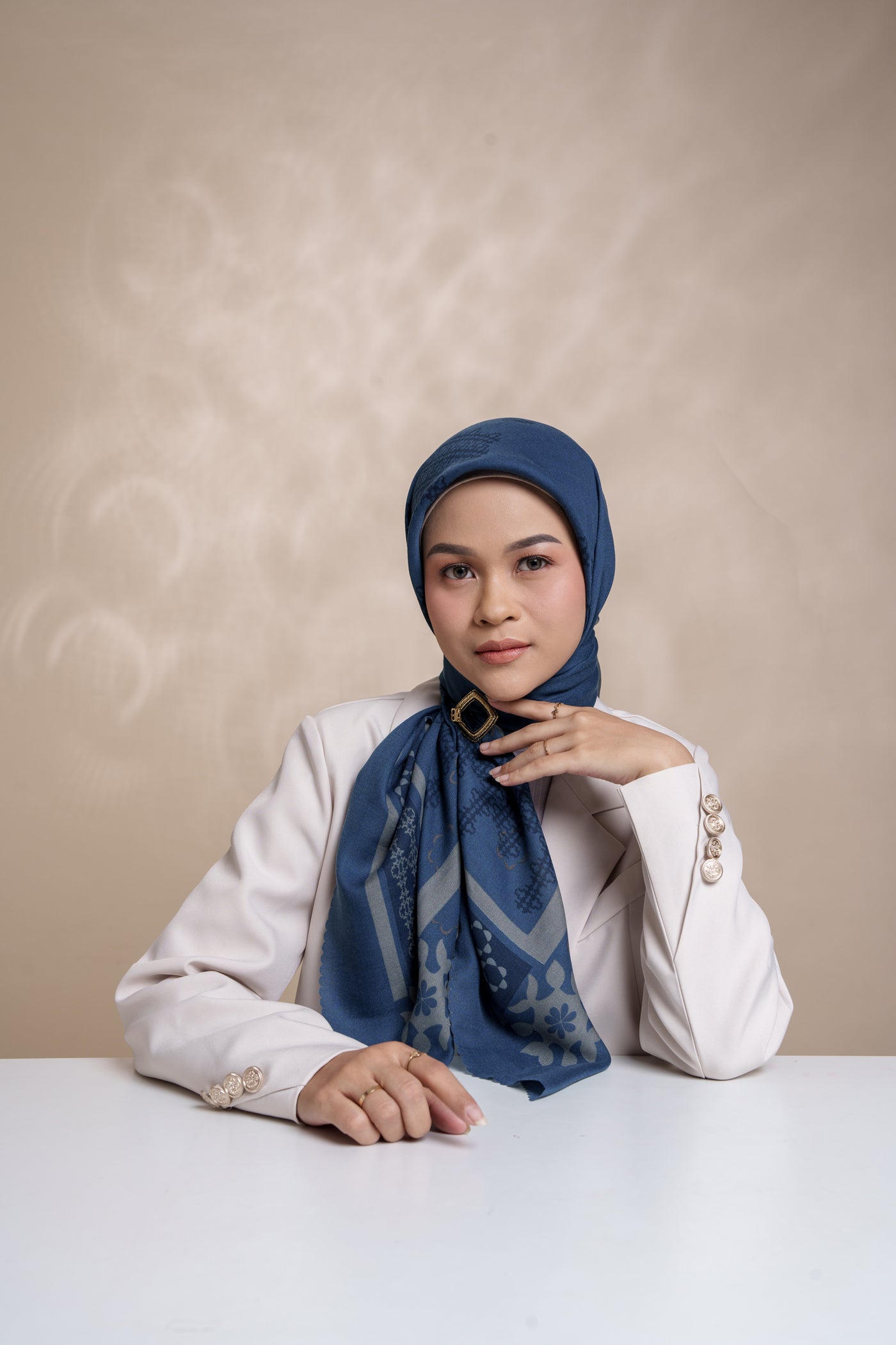 [Anniversary Sale] BIA by Zaskia Mecca - Edna Deep Navy Scarf Kerudung Segi Empat - Hagia Sophia Edition