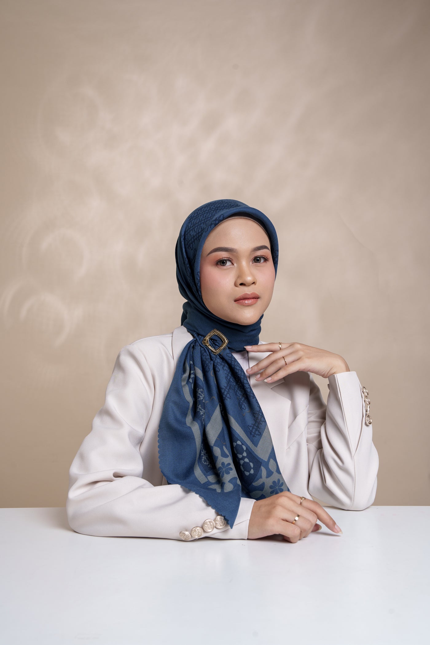 [Anniversary Sale] BIA by Zaskia Mecca - Edna Deep Navy Scarf Kerudung Segi Empat - Hagia Sophia Edition