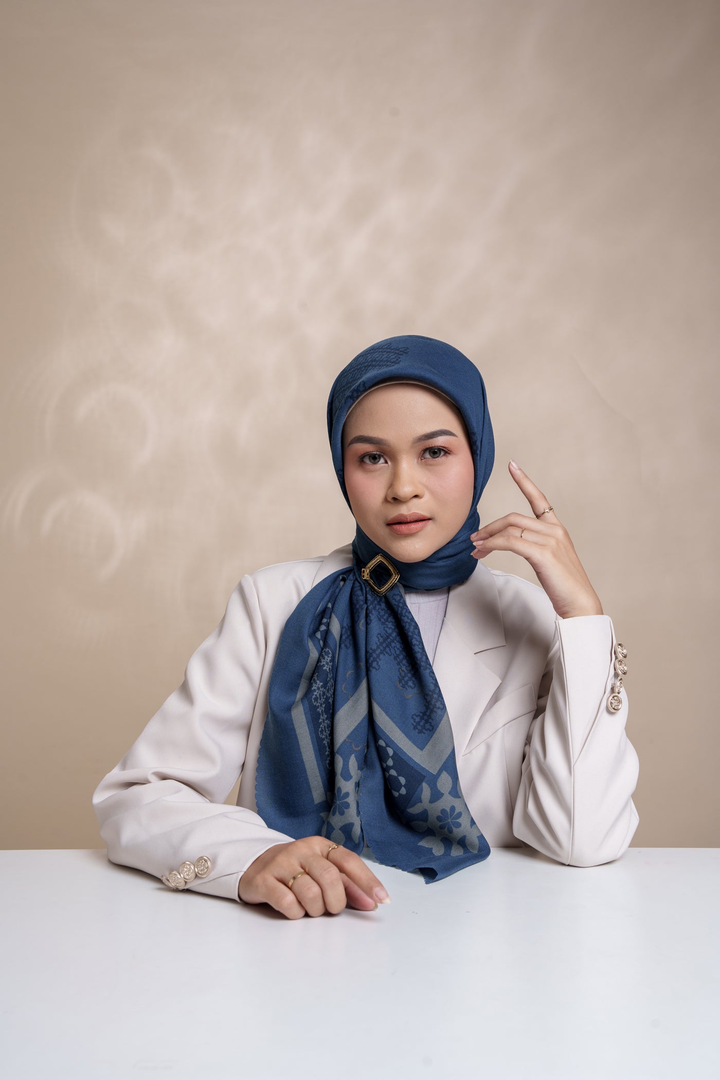 [Anniversary Sale] BIA by Zaskia Mecca - Edna Deep Navy Scarf Kerudung Segi Empat - Hagia Sophia Edition