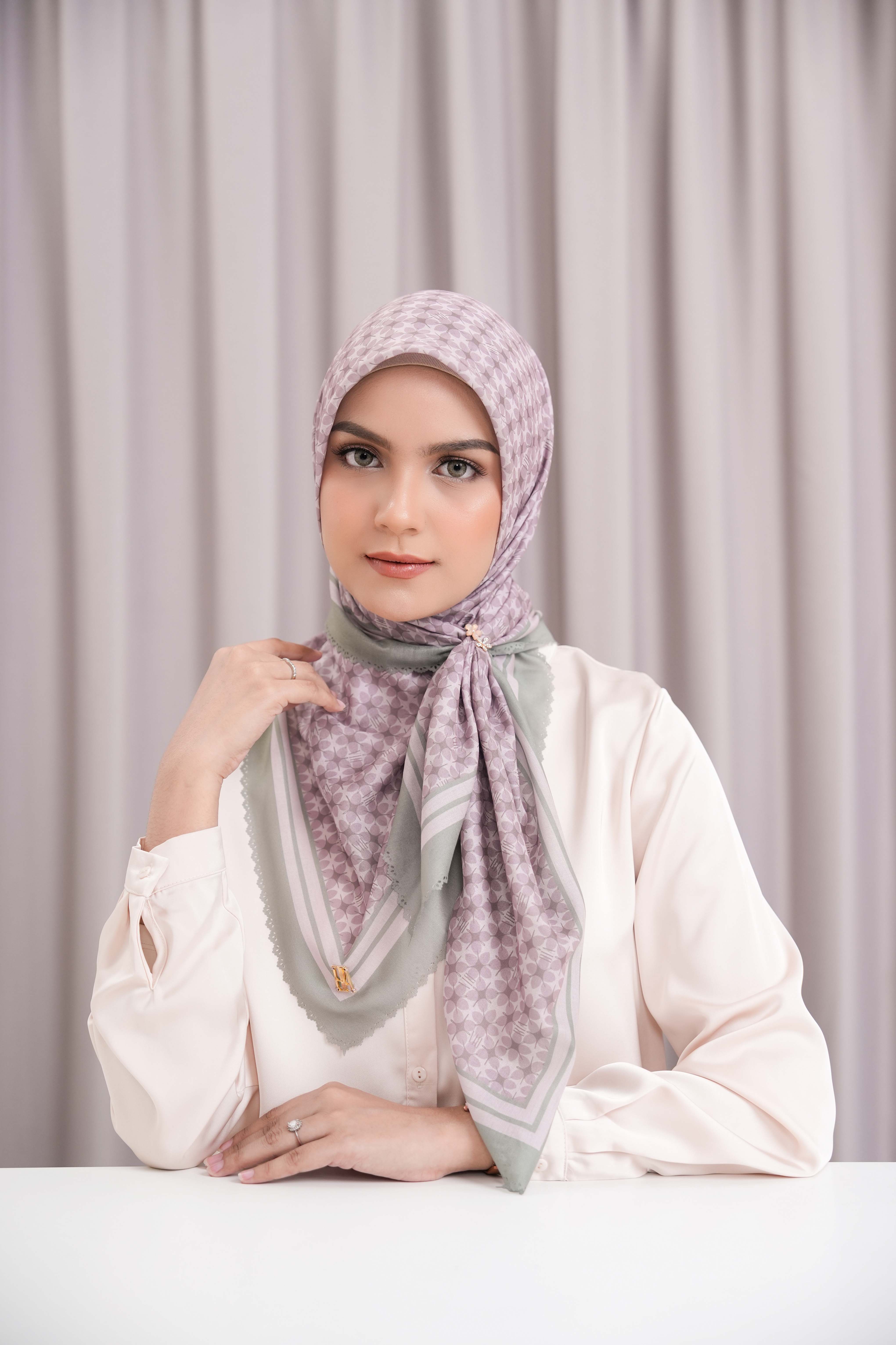 BIA by Zaskia Mecca - Monogram Scarf - Hijab Segi Empat Voal Ultrafine