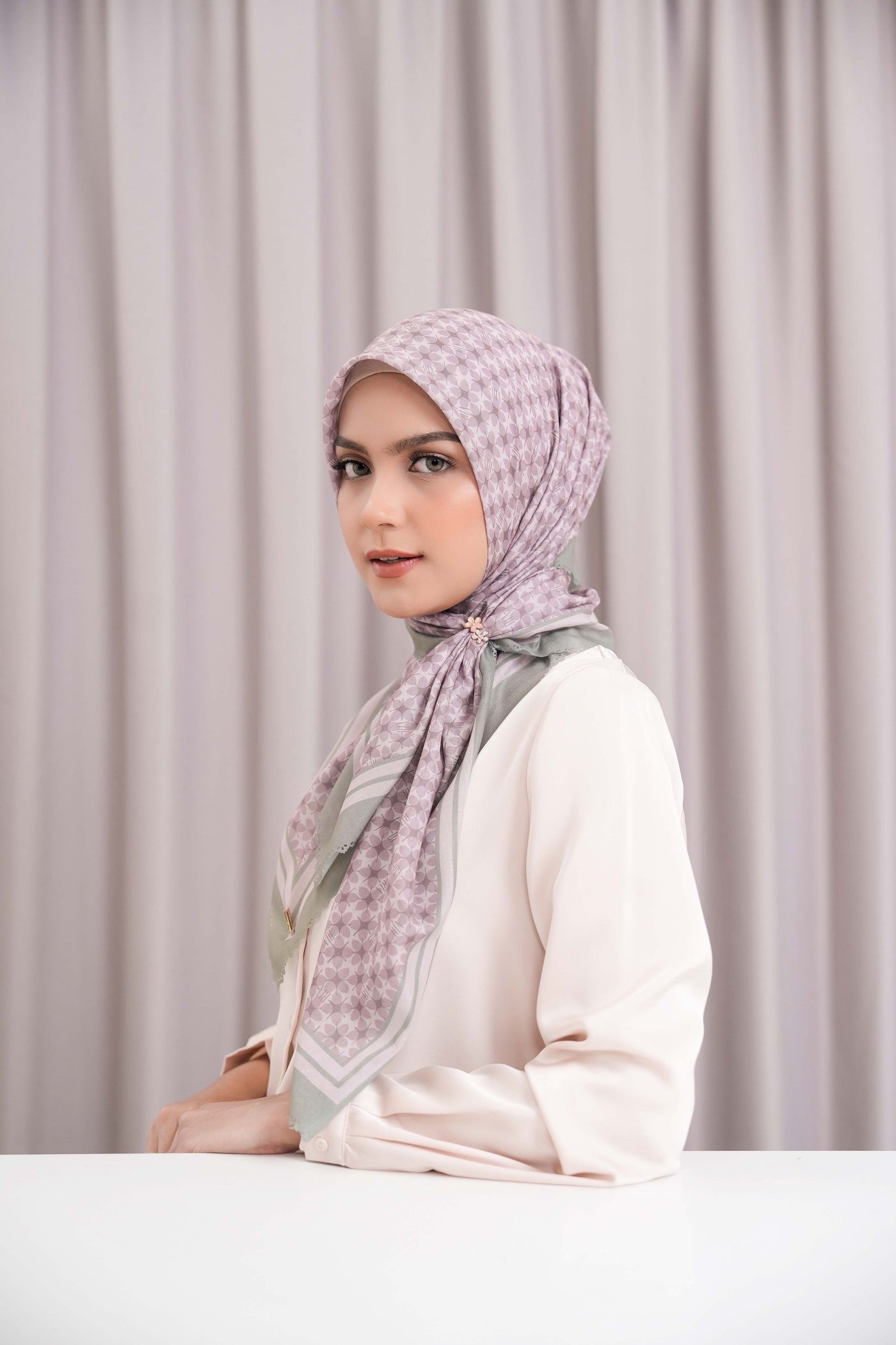 BIA by Zaskia Mecca - Monogram Scarf - Hijab Segi Empat Voal Ultrafine