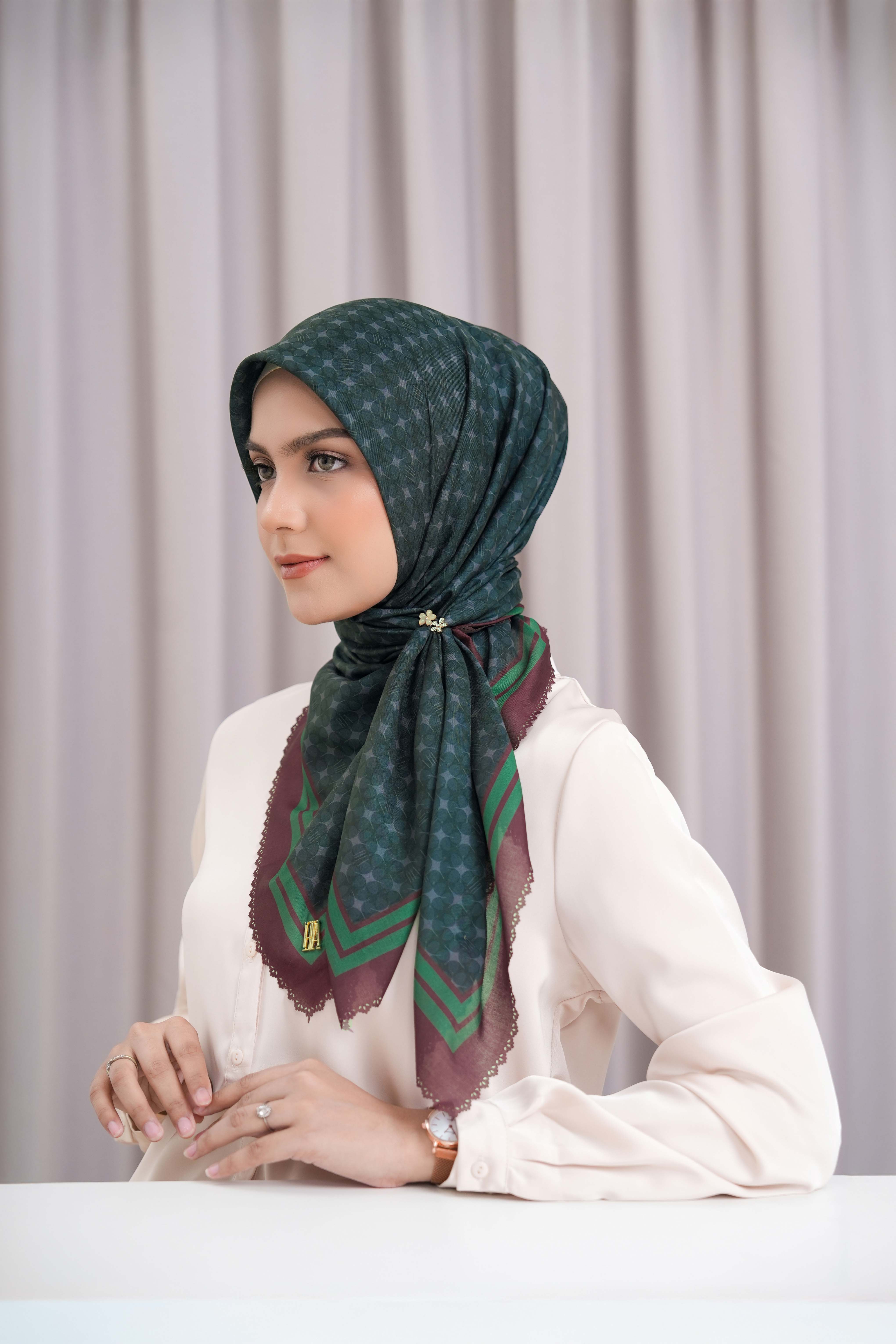 BIA by Zaskia Mecca - Monogram Scarf - Hijab Segi Empat Voal Ultrafine