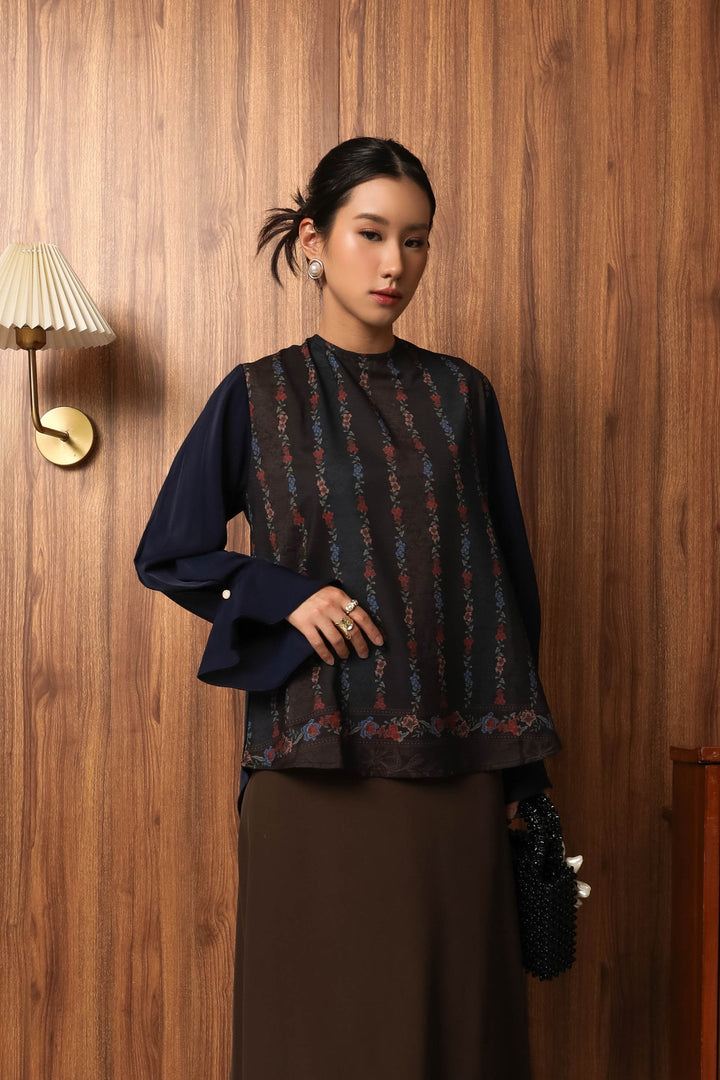 Nala Blouse - Raya Collection - Noir Floral Edition
