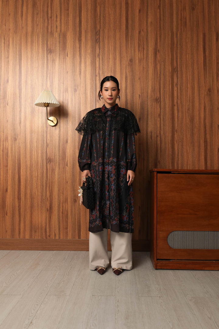 Naray Midi Dress - Raya Collection - Noir Floral Edition