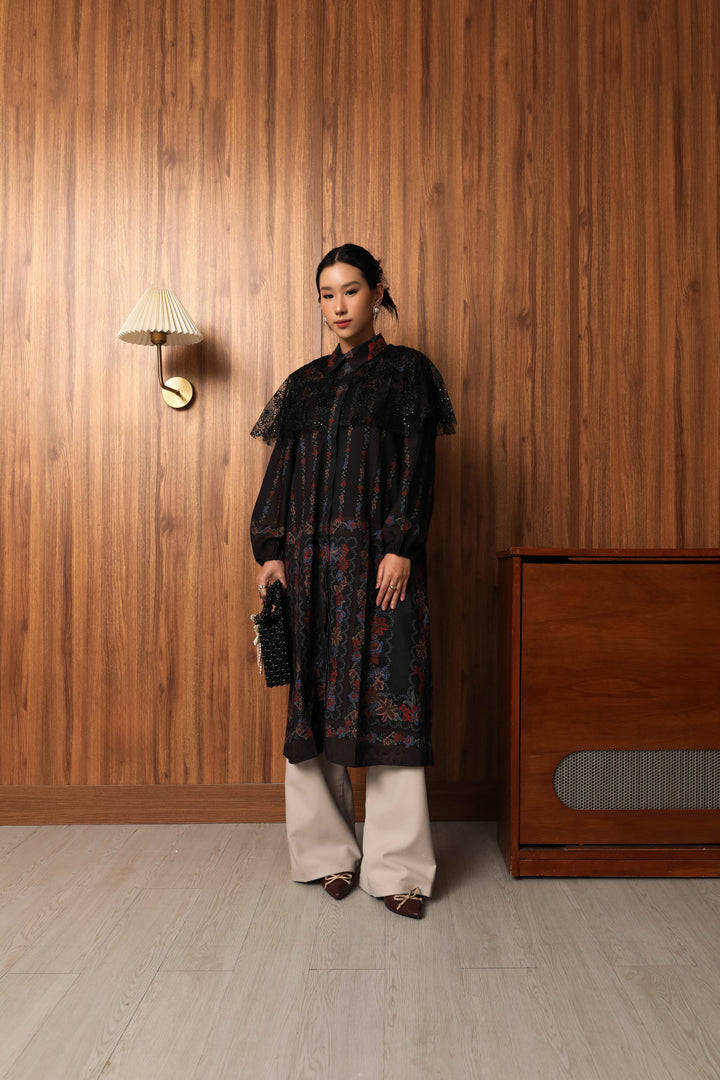 Naray Midi Dress - Raya Collection - Noir Floral Edition