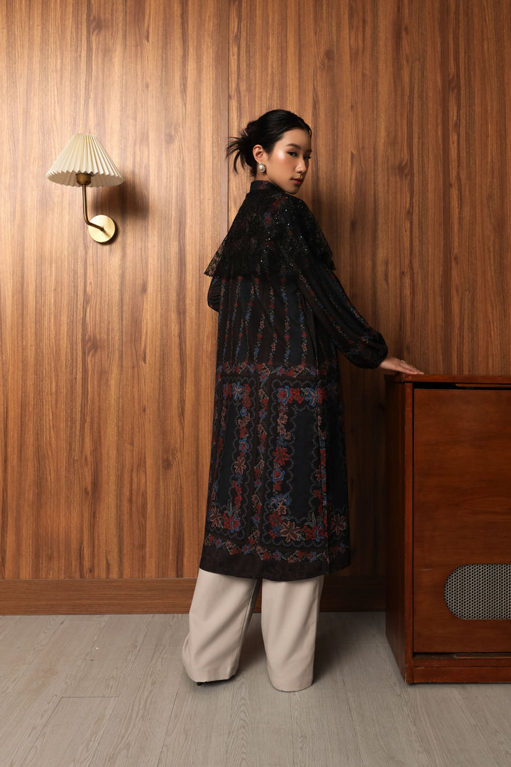 Naray Midi Dress - Raya Collection - Noir Floral Edition