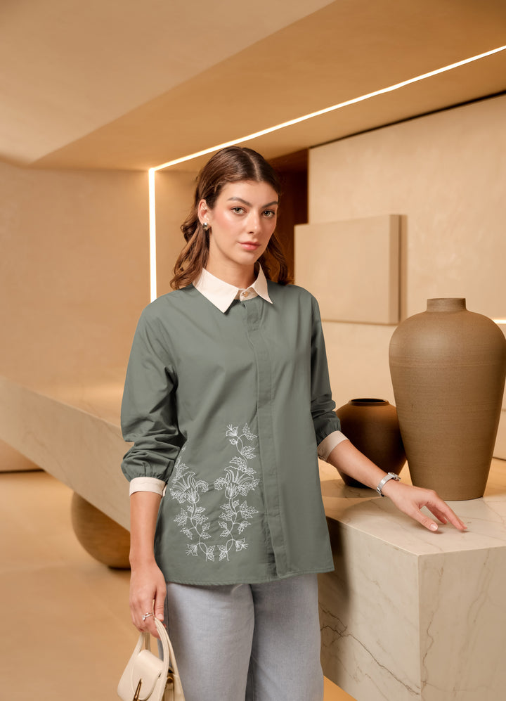Tiana Kemeja Wanita - Daily Embroidery Peroza