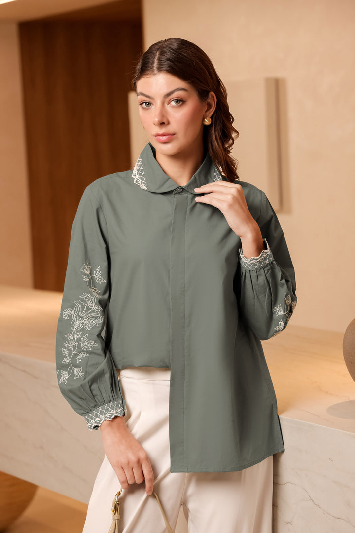 Tifka Kemeja Wanita - Daily Embroidery Peroza