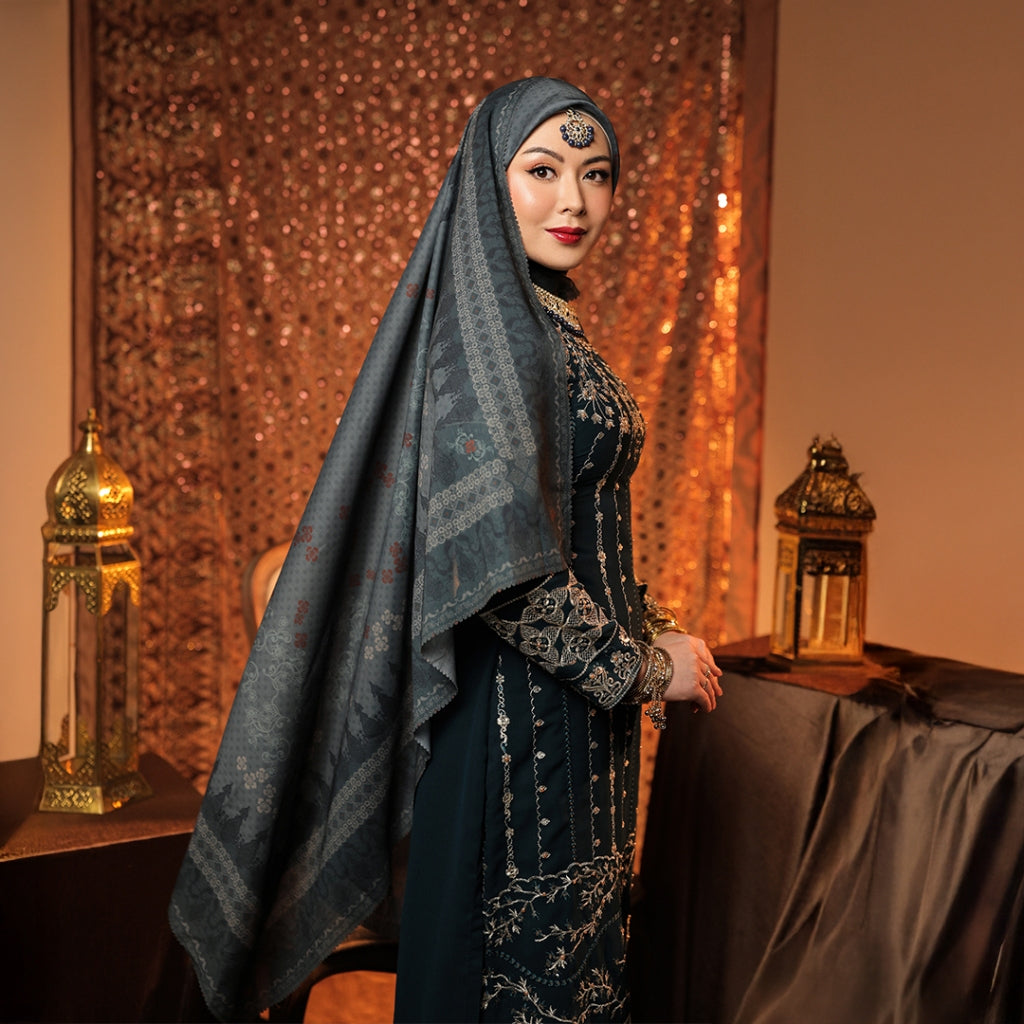 BIA by Zaskia Mecca - Mughal Scarf Kerudung Segi Empat - Silk Road Expedition - Edisi Mughal- Free Box