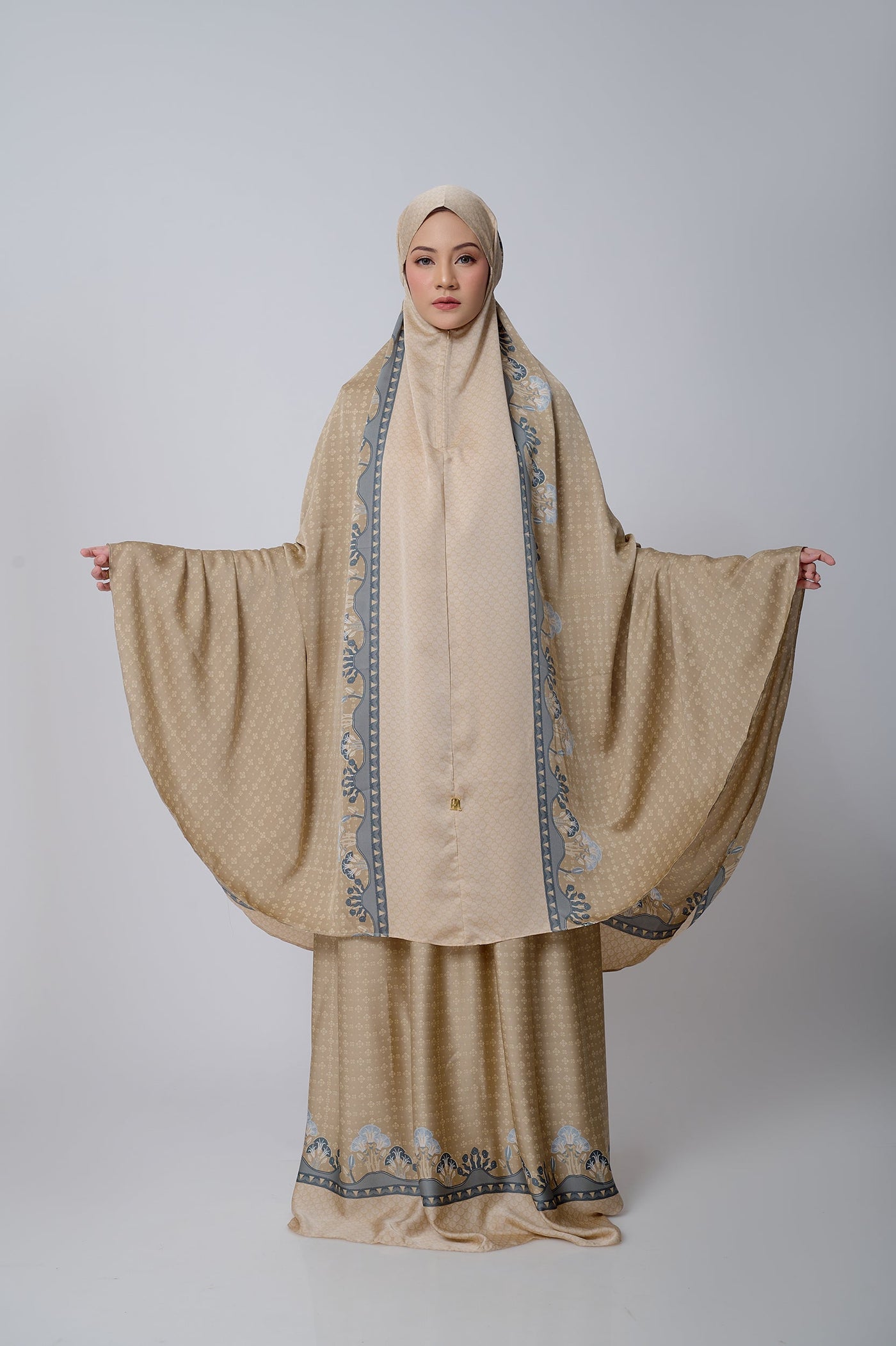 [Anniversary Sale] BIA by Zaskia Mecca - Artea Beige Mukena Super Premium - Islamic Journey In Africa - Cairo Edition