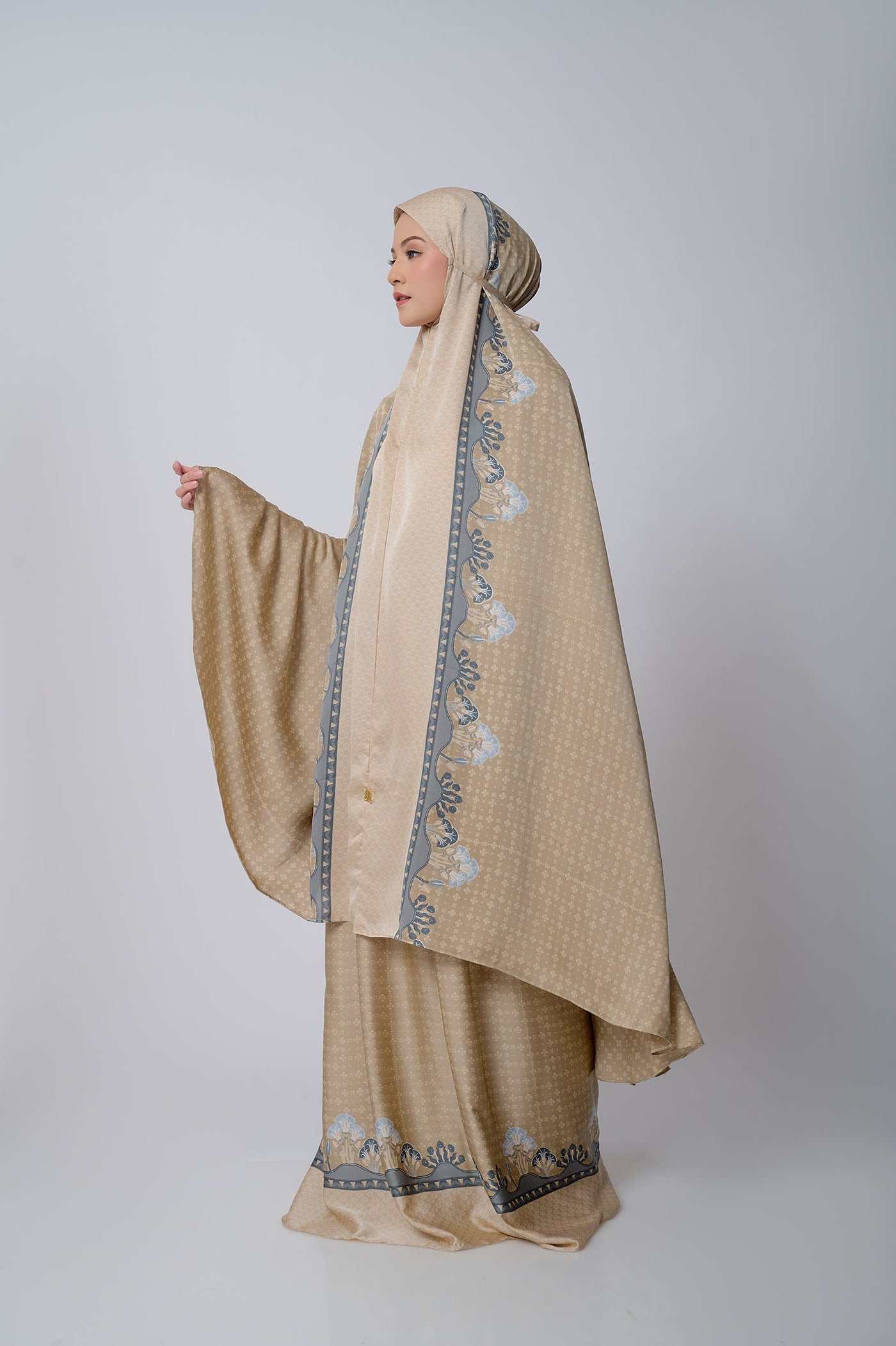 [Anniversary Sale] BIA by Zaskia Mecca - Artea Beige Mukena Super Premium - Islamic Journey In Africa - Cairo Edition