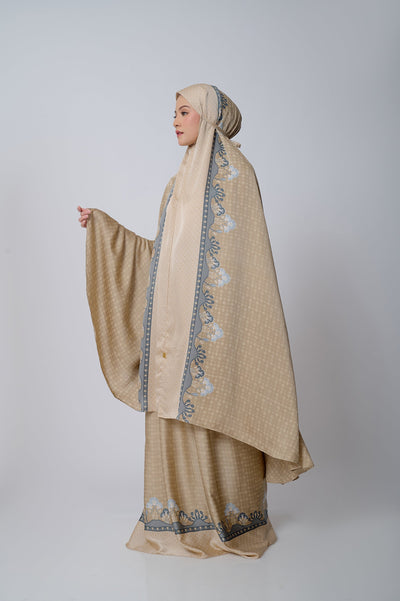 [Anniversary Sale] BIA by Zaskia Mecca - Artea Beige Mukena Super Premium - Islamic Journey In Africa - Cairo Edition