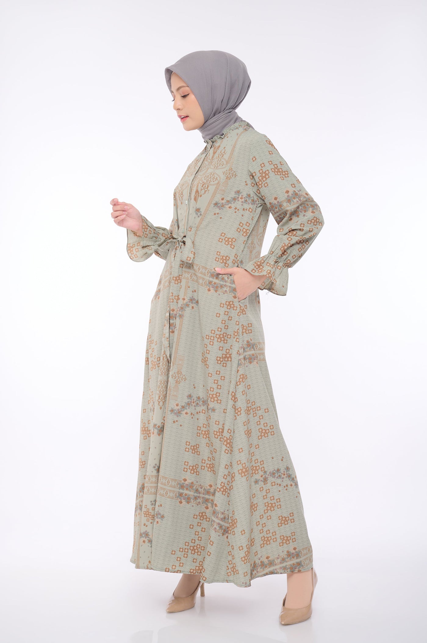 [Anniversary Sale] BIA by Zaskia Mecca - Laiqa Sage Dress - Islamic Journey In Europe - London Edition