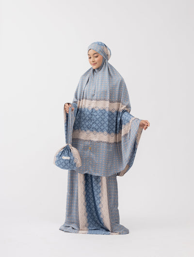 BIA Feat Revalina S Temat - Yadira Denim Mukena - Silk Road Expedition - Samarkand Edition - Free Box