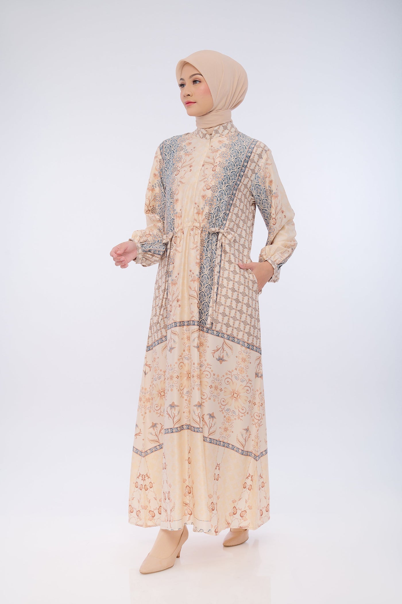 BIA Feat Revalina S Temat - Yakira Beige Dress - Silk Road Expedition - Samarkand Edition - Free Box